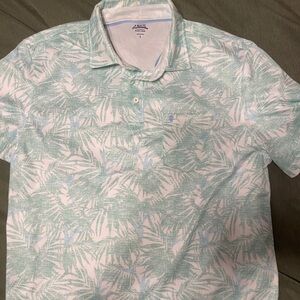 Izod Men's Green Leaf Print Polo Shirt